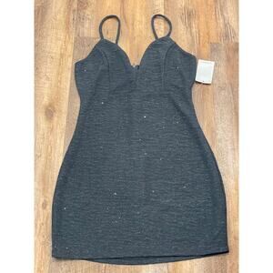NWT Bailey Blue body con sparkly charcoal gray dress  MED
